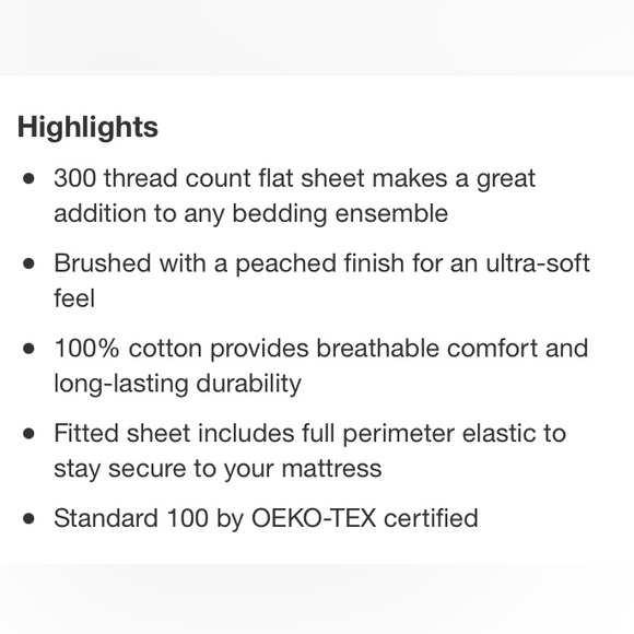 300 Thread Count Ultra Soft Flat Sheet - Threshold™ King Size Tan Herringbone - Picture 5 of 6